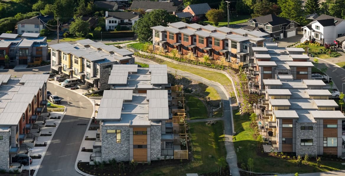 Modern townhomes at Arbor Hill by White Wolf Homes in Victoria BC.