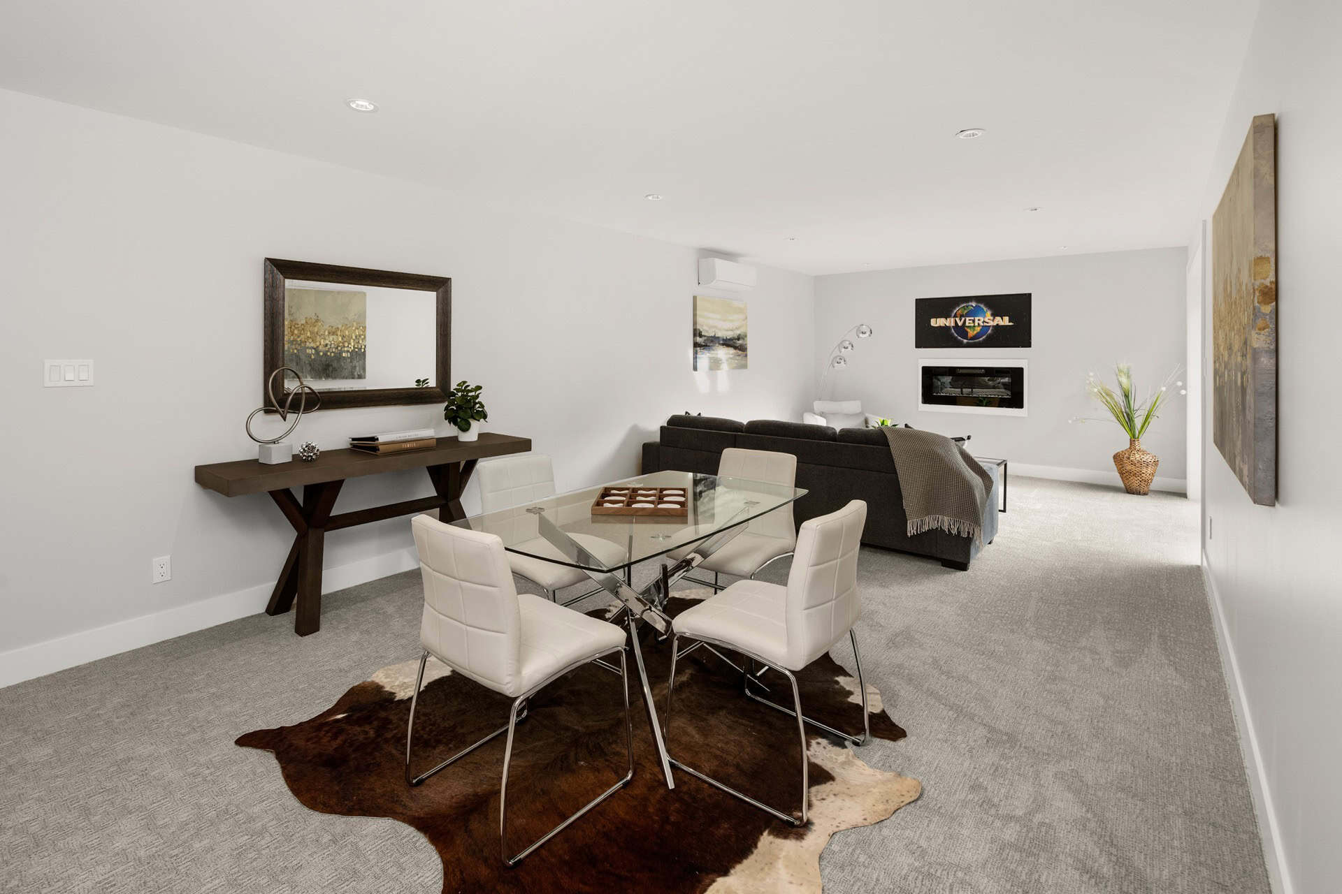 Modern open-concept living and dining area in a Victoria BC home.